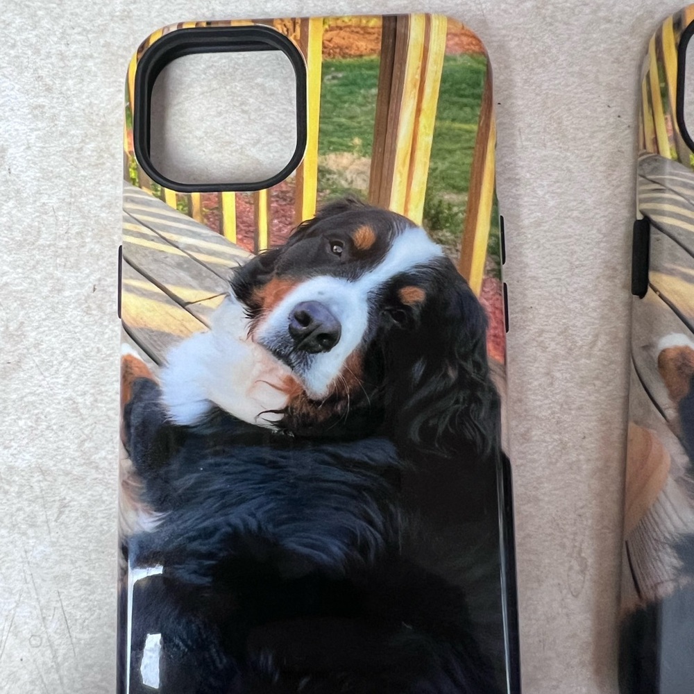 Cellphone case for iPhone 13 Charming Dog Portrait Phone Case - Black and White